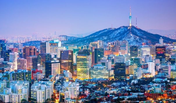 Aerial view of Seoul in South Korea