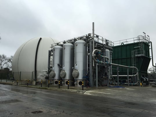 CambiTHP with biogas ballon at Crawley