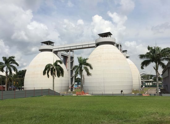 view of digesters at singapore jurong plant