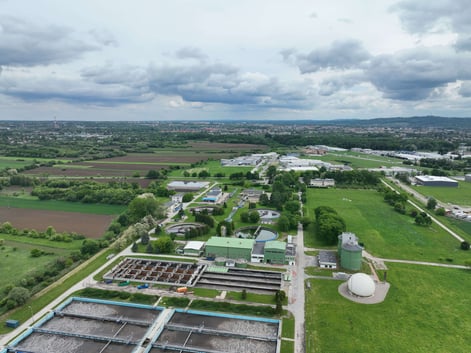 aerial view of tarnow wwtp